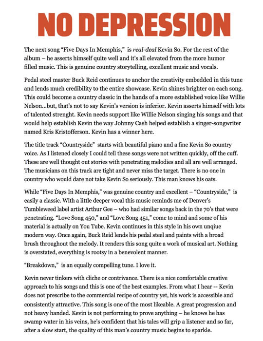 No Depression Countryside Kevin So