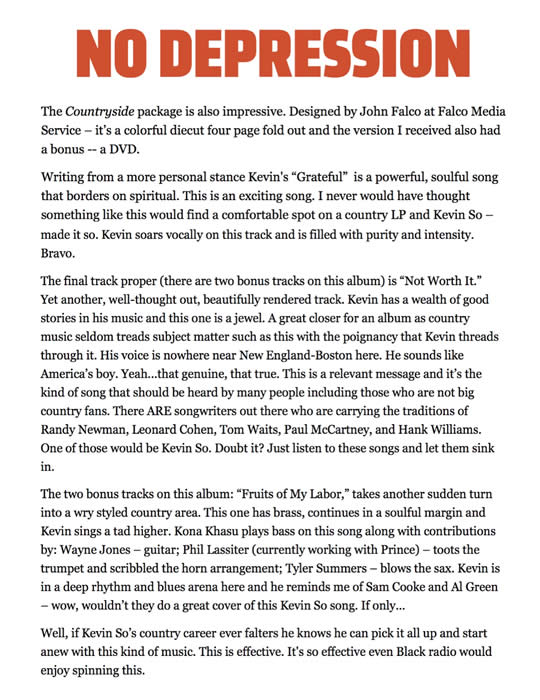 No Depression Countryside Kevin So